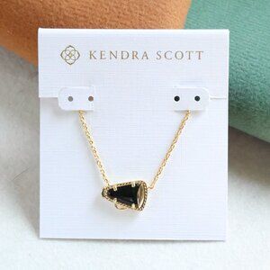 Kendra Scott Gold Cheer Black Agate Necklace